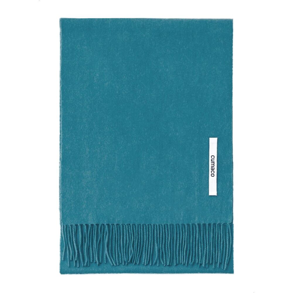 7919 08. Turquoise Cashmere Scarf Large Thick